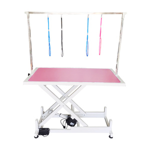電動昇降ペットグルーミングテーブル 環境に優しい美容サロン用品 犬用ピンク - Product Image 1