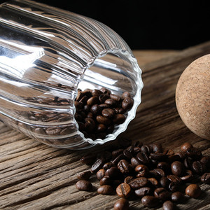 Frascos de vidrio de borosilicato hechos a mano con tapa de madera y <span class=keywords><strong>corcho</strong></span> para tapón de <span class=keywords><strong>bola</strong></span> Frasco de vidrio para almacenamiento de alimentos y condimentos - Product Image 3