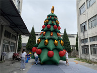 Árbol de Navidad Inflable Gigante para Exteriores con Adorno Navideño de Bola Brillante