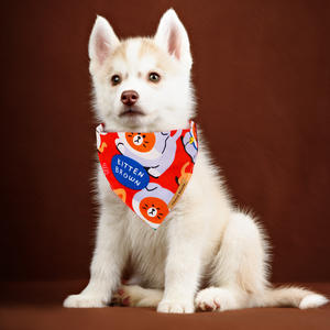 ผ้าพันคอสามเหลี่ยมลายการ์ตูนสำหรับสัตว์เลี้ยง ปรับแต่งได้ ใช้ได้ทั้งฤดูร้อนและฤดูหนาว สำหรับสุนัขและแมว  วัสดุโพลีเอสเตอร์ พิมพ์ลายจำนวนมาก - Product Image 5