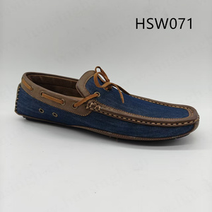 HY, Chaussures bateau vertes en cuir pleine fleur cousues à la main pour le <span class=keywords><strong>marché</strong></span> européen, usage quotidien, semelle extérieure antidérapante cousue, HSW070 - Product Image 6