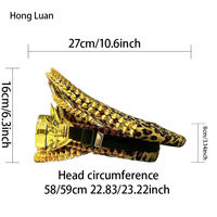 Chapeau de Capitaine Steampunk à Carreaux avec Strass et Pointes, Personnalisé, Unisexe, Décontracté, pour la Plage, Fournitures de Fête de Luxe Thème Burning Man, Vente en Gros, MOQ 3