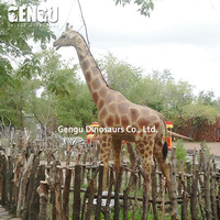 Modèle de girafe animatronique d'intérieur pour zoo, école, maternelle, garderie, aéroport, centre commercial, parc d'aventure, en métal
