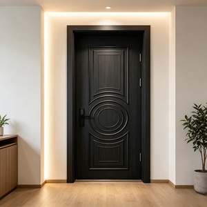 Puerta Corredera Interior de Madera Sólida Insonorizada Moderna, Puerta de Dormitorio Pintada a Medida para Hotel y Apartamento de Gran Altura - Product Image 6