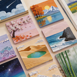 Colorful Landscape Memo Pads With Nature Scenes 3x3 Inch Sticky <b>Notes</b> For Students And Office Use - Product Image 2