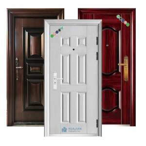 Portes d'entrée principales <span class=keywords><strong>en</strong></span> acier modernes antivol pour l'extérieur, vente <span class=keywords><strong>en</strong></span> gros d'usine avec serrure - Product Image 1