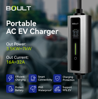 BOULT P01 Chargeur de voiture électrique portable de haute qualité 16A/32A 3,5kW/7kW avec écran LCD Type2/Type1 Utilisation domestique 220V Certifié CE
