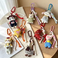 Porte-clés tendance en forme de poupée animale de dessin animé mignonne, chaîne de téléphone portable pour fille, pendentif polyvalent pour clés de voiture