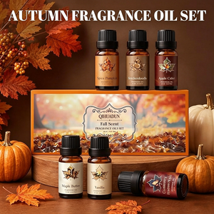 Coffret d'huiles <span class=keywords><strong>parfum</strong></span>ées d'automne pour diffuseurs d'ambiance, 6 x 10 ml, avec senteurs Épices, Citrouille, Érable, Beurre, pour la fabrication de bougies et de savons, cadeau de fêtes - Product Image 4