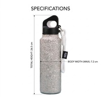 Nouvelle bouteille d'eau en titane pur à double paroi isolée sous vide de 20 oz, personnalisée, pour boissons chaudes et froides, avec couvercle rabattable et deux poignées, idéale pour les cadeaux