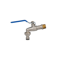 Robinet de lavabo mural moderne en cuivre électroplaqué de 1 pouce pour machine à laver, avec verrouillage d'eau pour bassin