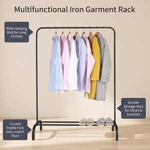 <span class=keywords><strong>Porte</strong></span>-<span class=keywords><strong>manteau</strong></span> et étagère de rangement en métal pour la maison, idéal pour balcon et chambre - Product Image 5