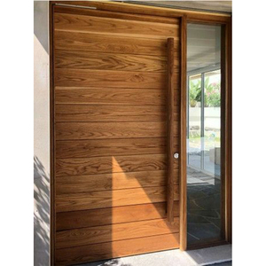 Porte d'entrée en fer forgé au Design moderne, portes extérieures avec feux latéraux, portes pivotantes modernes pour la maison, Blh-38 - Product Image 6