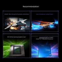 Laptop Gaming Honor WIN H7 2026 Nuovo di Zecca, Intel I7-14650HX, 2560x1600 180Hz, Tastiera Inglese, Spina USA, Archiviazione SSD