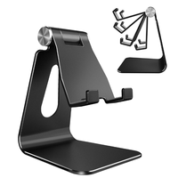 Soporte de teléfono móvil ajustable de escritorio de aluminio, base, soporte, compatible con Apple Samsung y otros teléfonos móviles