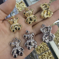 Collier pendentif en forme d'ours plaqué or 24 carats à la mode Micro diamant CZ pavé pierre principale Zircon laiton enfants unisexe