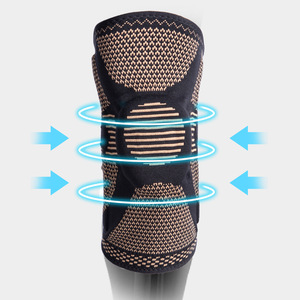 Knee Support Brace With Silicone Spring <b>Nylon</b> Copper 3D Knit Breathable Non <b>Slip</b> For Basketball Unisex - Product Image 2
