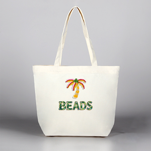 Borse Tote in Tela Personalizzabili <span class=keywords><strong>con</strong></span> Ricami di Perline, <span class=keywords><strong>Iniziali</strong></span> <span class=keywords><strong>Ricamate</strong></span> <span class=keywords><strong>con</strong></span> Perline Personalizzate, Borse in Tela Monocolore Personalizzate - Product Image 5