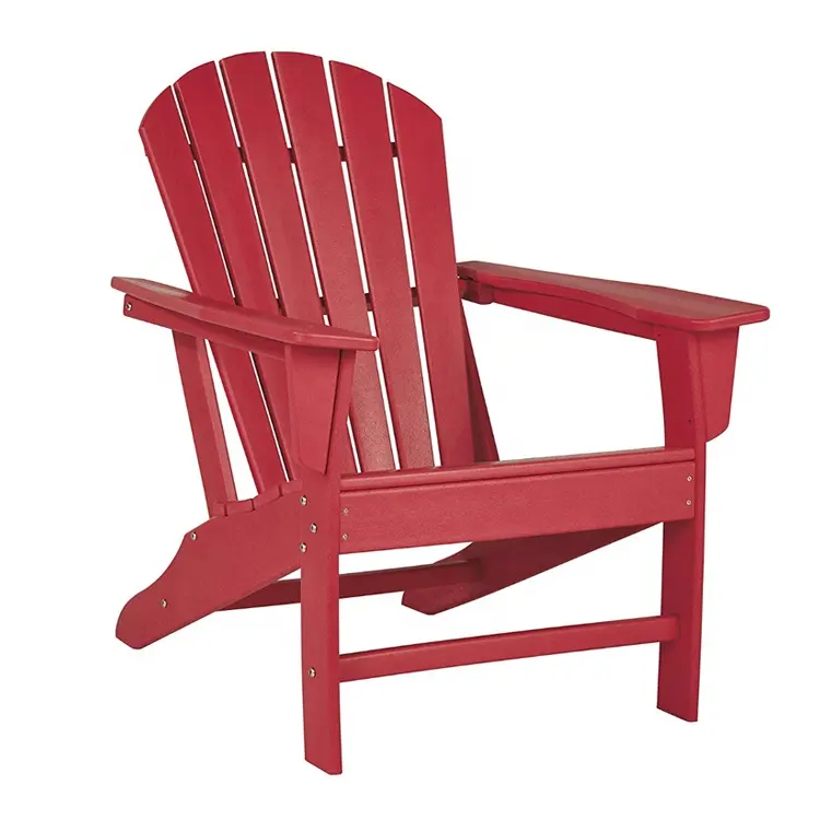 Giardino Esterno Durevole Materiale Hdpe di Plastica Adirondack Chair, Rosso