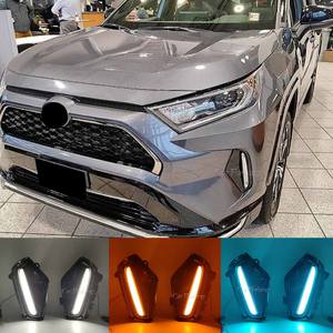 Luces DRL para Automóvil Toyota <span class=keywords><strong>RAV</strong></span> <span class=keywords><strong>4</strong></span> RAV4 2019 2020 2021 <span class=keywords><strong>2022</strong></span>, Lámpara Antiniebla LED Azul con Estilo de Señal de Giro Amarilla, Faros Antiniebla - Product Image 3