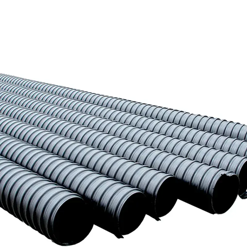 Venta directa de fábrica de tubería corrugada reforzada con correa de acero de polietileno de alta densidad de gran diámetro