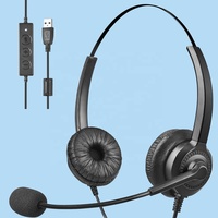Hands-Free Headset pusat panggilan telepon Noise Cancelling Headset USB dengan mikrofon untuk Headphone PC dengan mikrofon LL-H30D