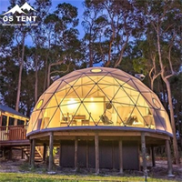 Tente de camping en plein air en PVC blanc de luxe de 8m Tente de dôme géodésique Geodome Hotel Glamping Dom