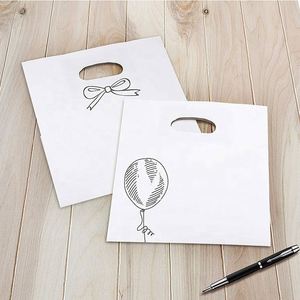 Bolsas de Papel Blancas Troqueladas de Bajo Precio con Asas para Café, Mercancía, Venta Minorista, Festivales y Días Festivos - Product Image 6