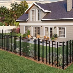 Poste de Cerca de Aluminio Negro Moderno Tratado Térmicamente con Recubrimiento en Polvo para Patios Residenciales, Jardines y Privacidad - Product Image 1