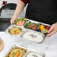 Assiettes de service rectangulaires en acier inoxydable 304 personnalisées avec couvercles en acier inoxydable pour faible MOQ – Vente en gros