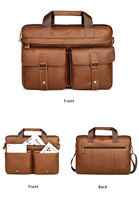 Porte-documents rigide de luxe en cuir véritable pour hommes, 156 pouces, grande capacité, sac multifonctionnel pour ordinateur portable, Aijiang, 1.6kg