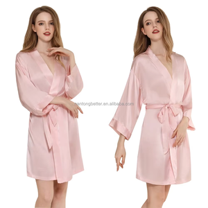 Nuovo arrivo abito 100% seta 19 mamme di gelso abiti di lusso damigella d'onore nuziale Kimono abiti da notte donna su misura <span class=keywords><strong>Sexy</strong></span> <span class=keywords><strong>vestaglia</strong></span> - Product Image 3