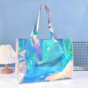 Popular Raiser PVC Holographic Tote Bag para mujeres con logotipo impreso personalizado ISO9001 Y 14001 Certificado 0,3-0,5mm de espesor - Product Image 2