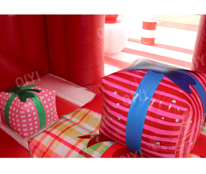 Château plein d'entrain de fête d'enfants de maison de rebond gonflable de bonbon de Noël rose de qualité commerciale - Product Image 5