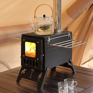 Poêle à bois portable d'extérieur en acier inoxydable, chauffage de tente de camping, poêle à bois de table pour le chauffage, la cuisson et le barbecue - Product Image 2