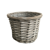 Panier de rangement en saule avec doublure en plastique, pot de fleur de plantation en osier tissé pour la maison et le jardin pour une utilisation au sol dans les centres commerciaux