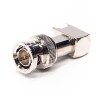 Conector BNC Macho de Ángulo Recto para Montaje en PCB, Conector BNC Macho de Ángulo Recto de Orificio Pasante de 50 Ohmios