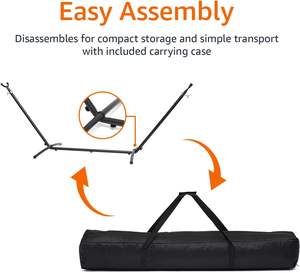 550LBS वजन क्षमता स्टील झूला स्टैंड एडजस्टेबल हुक 8 से 10.5 फीट लंबे 2 व्यक्ति स्थान बचाने वाले पोर्टेबल झूला में फिट बैठता है - Product Image 6