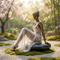 Statue de jardin moderne d'extérieur - Figurine féminine nue sensuelle en laiton et bronze de taille antique pour femmes