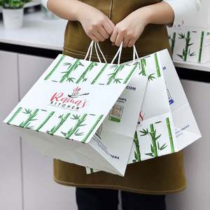 Bolsas de Papel Kraft Impresas Personalizadas, Biodegradables, Reciclables y Ecológicas al por Mayor, con Asas, para Comida para Llevar de Restaurantes - Product Image 2