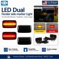 Feu de position latéral LED fumé (ambre/rouge) pour Chevrolet Silverado GMC Sierra 2500HD 3500HD 2015-2019, référence 4014, pour pare-chocs – Stock US