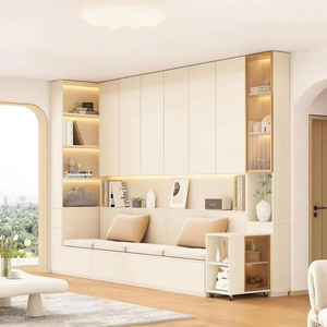 Buffet moderne en bois fait main avec <span class=keywords><strong>étagères</strong></span> de présentation réglables et <span class=keywords><strong>console</strong></span> pour hall d'entrée Villa Decor - Product Image 1