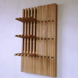 <span class=keywords><strong>Perchero</strong></span> de <span class=keywords><strong>Pared</strong></span> Plegable y Ajustable de <span class=keywords><strong>Madera</strong></span> de Roble Moderno, Organizador Multifuncional para la Entrada del Hogar, Ganchos de Fácil Instalación - Product Image 4