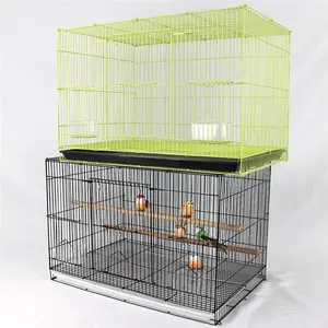 Alimentadores múltiples de aves, jaula de malla de alambre de acero para mascotas, para loros, canarios, aves, jaula de cría, venta al por mayor