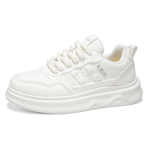 Men's Sports Casual Shoes Trendy Breathable <b>Leather</b> Shoes Thick-soled men Women Skateboarding Shoes Fashion flat <b>Sneakers</b> shoes - Product Image 5
