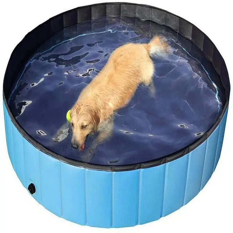 Bañera de plástico duro plegable portátil para exteriores, bañera de PVC para perros, gran oferta