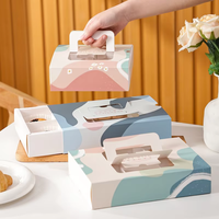 Boîtes à gâteaux personnalisées imprimées, boîtes à desserts, boîtes à brownies au chocolat, boîtes à pâtisseries avec poignée, emballage pour pain, pâtisseries, cadeaux, muffins, douceurs
