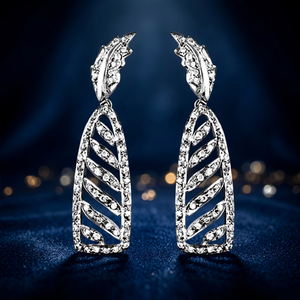 Sensational Silver <b>Chandelier</b> Earrings with Cubic Zirconia Gemstone-Luxury Women's Jewelry - Product Image 2