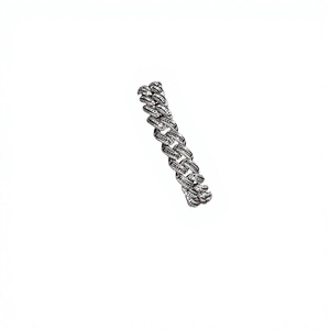 Pulsera de Plata 925 con Moissanita, Eslabones Cubanos, Corte Brillante Redondo, Engaste en Canal, Geométrica, Lujo, Unisex, Uso Diario - Product Image 3