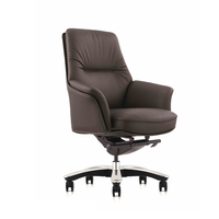 Chaise de bureau de direction ergonomique de luxe en cuir, réglable en hauteur, design moderne, pivotante, silencieuse, pour bureau à domicile et atelier